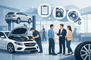 What includes Mercedes servicing?